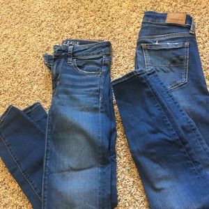 2 pair American eagle “OO short” jeggings
